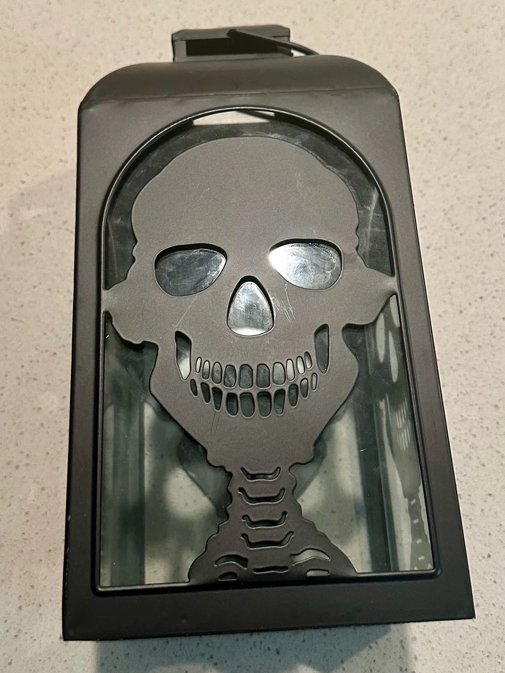 Black Skull Lantern Candle Holder